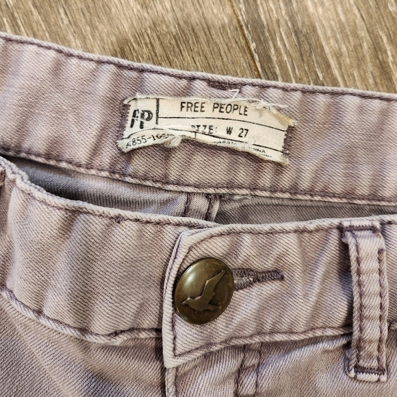 Free People Lilac Purple Cropped ankle jeans size 27 Coastal Cowgirl - Picture 5 of 11